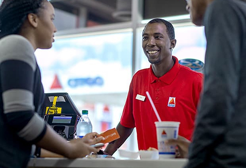 Gift card used at cashier counter.