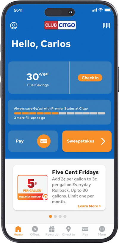 Mobile payments on Club CITGO app